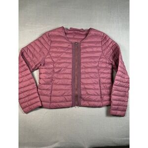 CREAM Lightweight Down Puffer Jacket CroppedMauve‎ Purple Size 44 YKK Zip